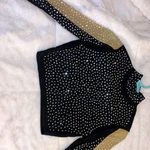 Long Sleeve Blinged out crop top